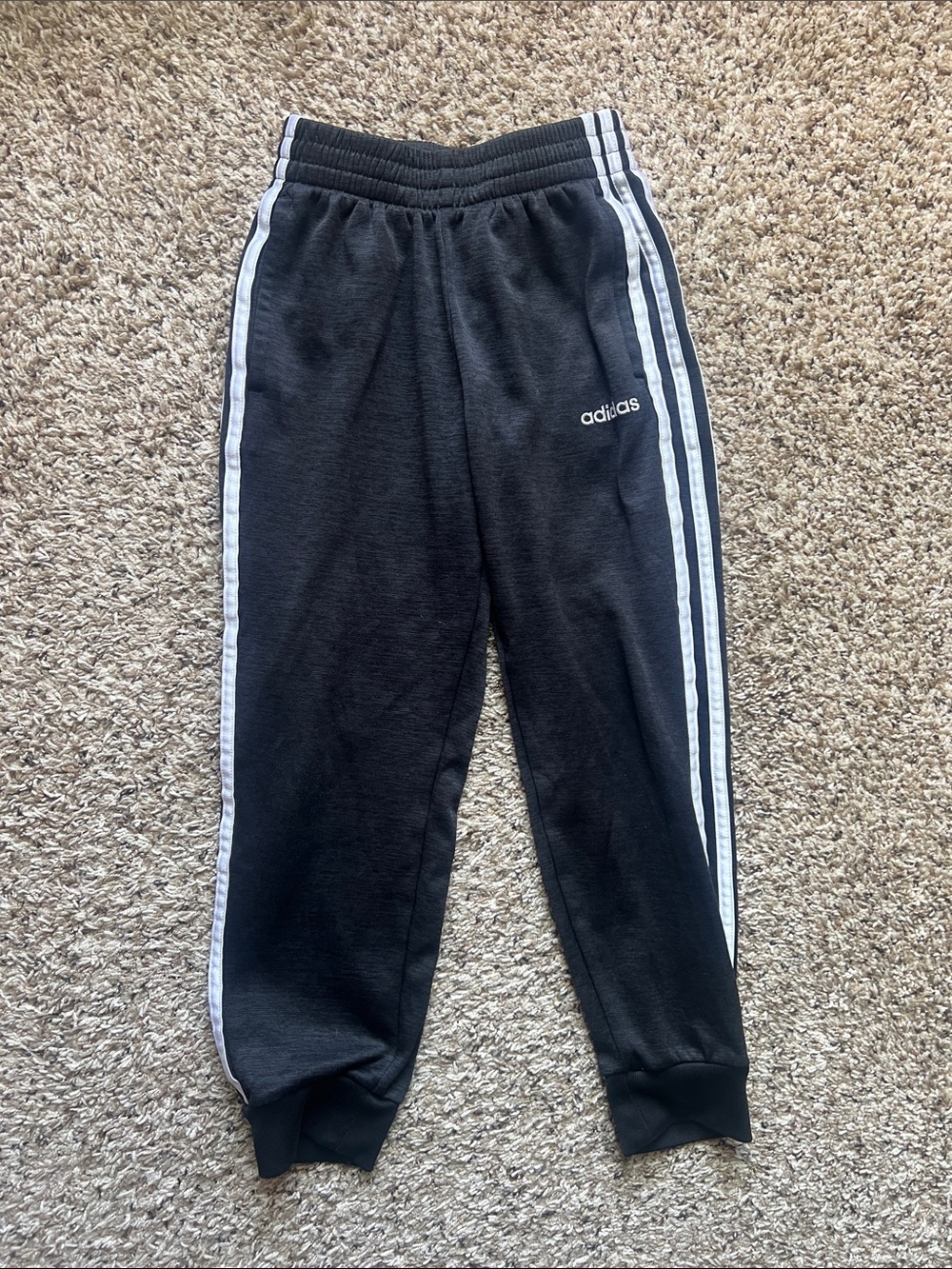 adidas Black Sweatpants with White Side Stripes